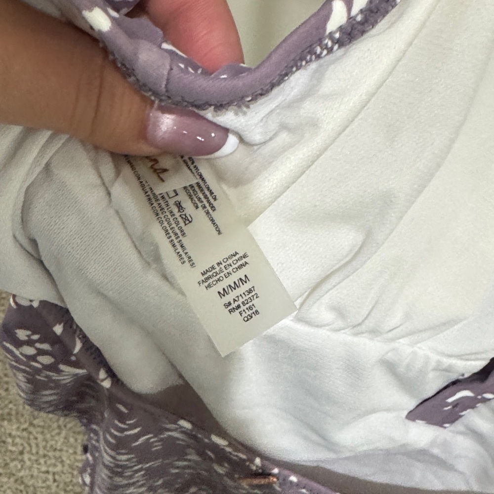 Women’s Scoop Neck Purple Printed swim suit - Picture 4 of 4